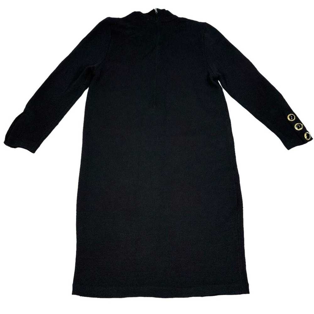 St. John Shift Dress Women's 4 Black Knitted Mock… - image 2