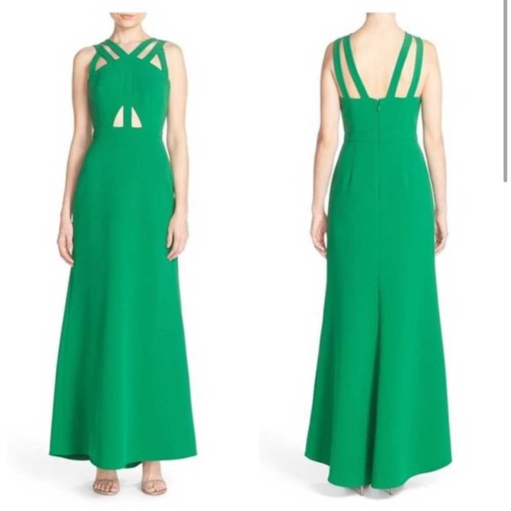 BCBGMaxAzria Green Deana Cutout Maxi Dress Gown S… - image 5