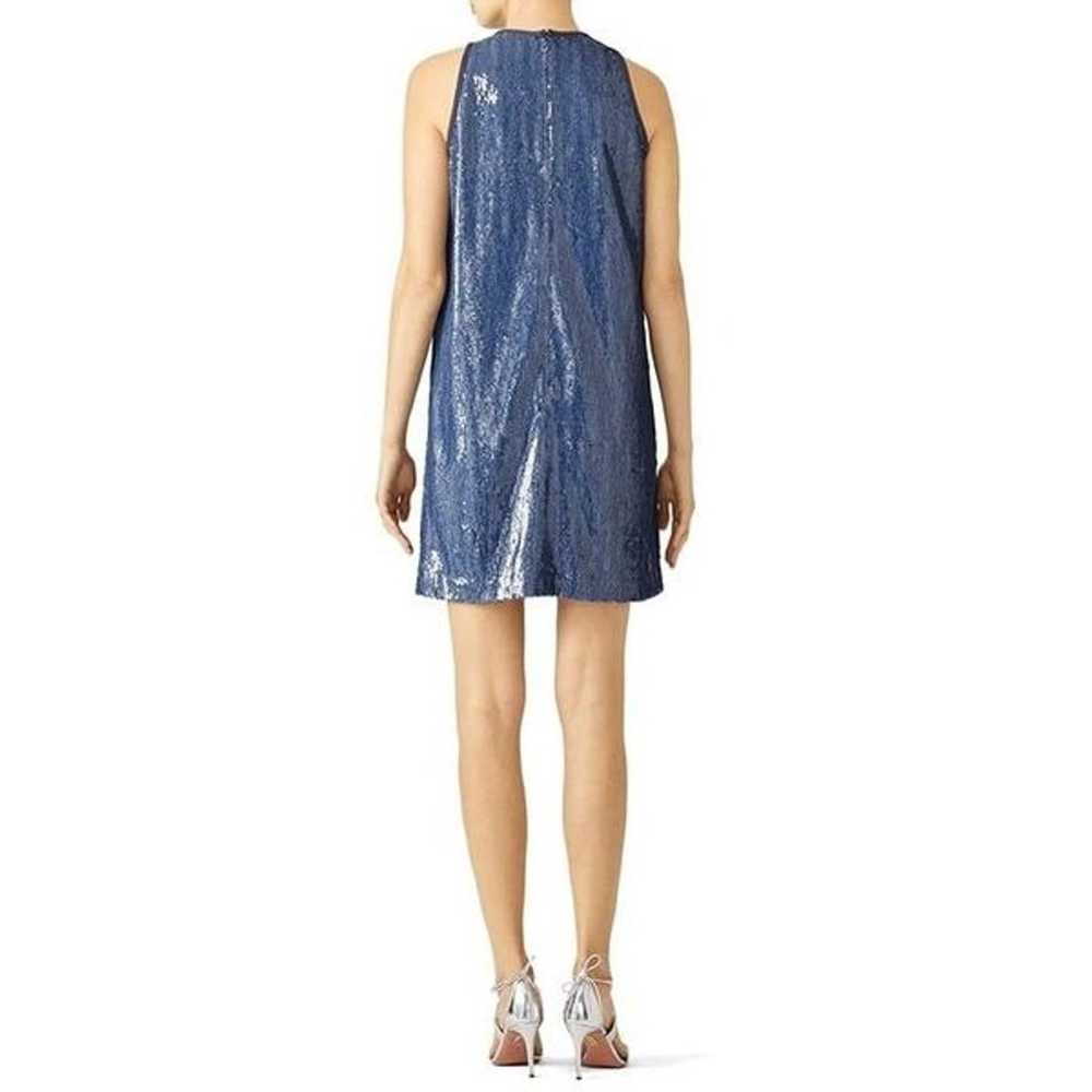 Carmen Marc Valvo Denim Sequin Shift Denim Blue W… - image 4