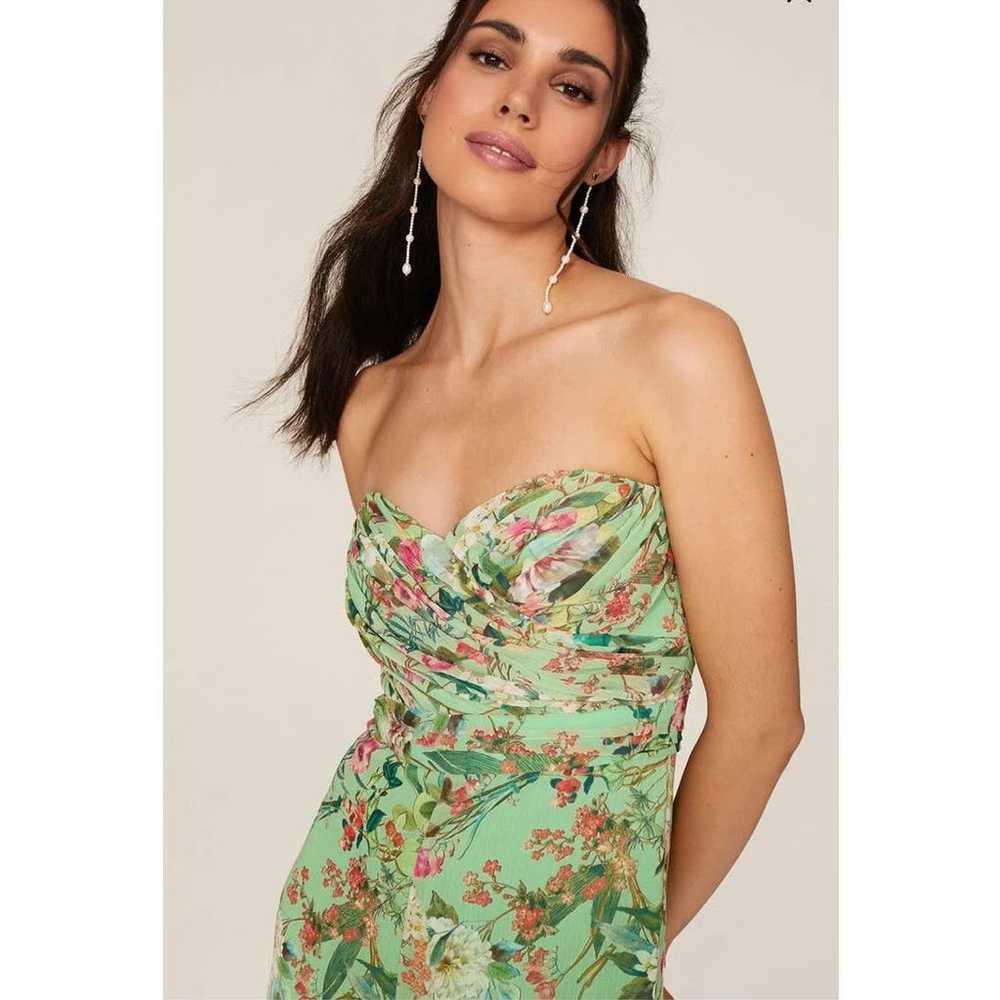 Jay Godfrey Lydia Strapless Romper Green Floral C… - image 3