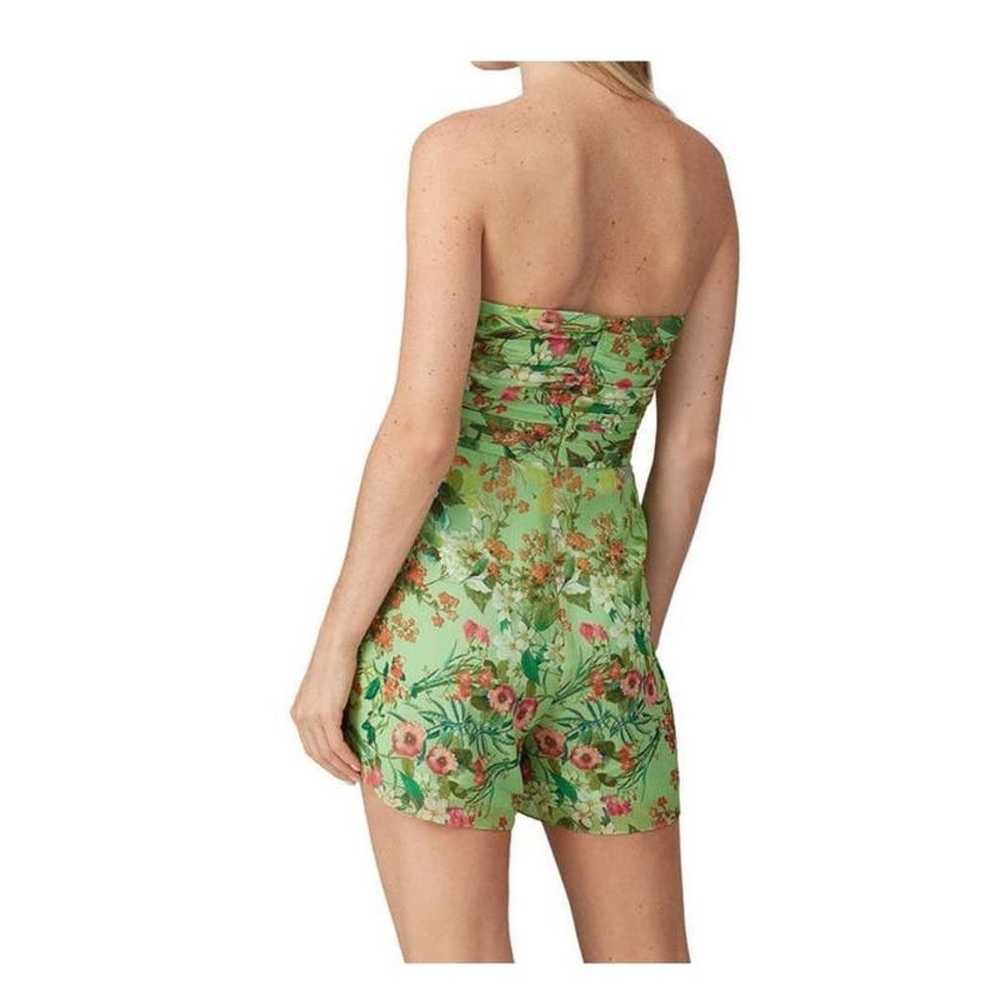 Jay Godfrey Lydia Strapless Romper Green Floral C… - image 5
