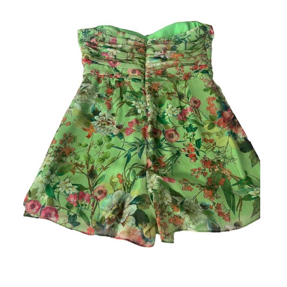 Jay Godfrey Lydia Strapless Romper Green Floral C… - image 7
