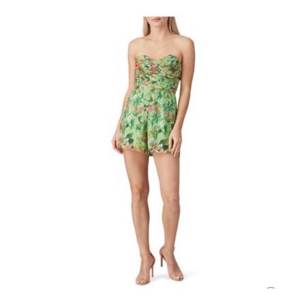 Jay Godfrey Lydia Strapless Romper Green Floral C… - image 8