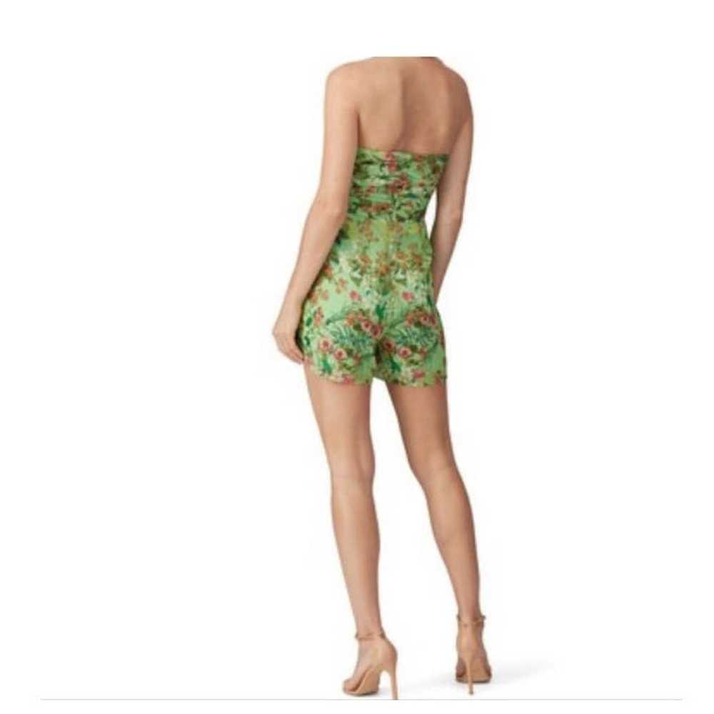 Jay Godfrey Lydia Strapless Romper Green Floral C… - image 9