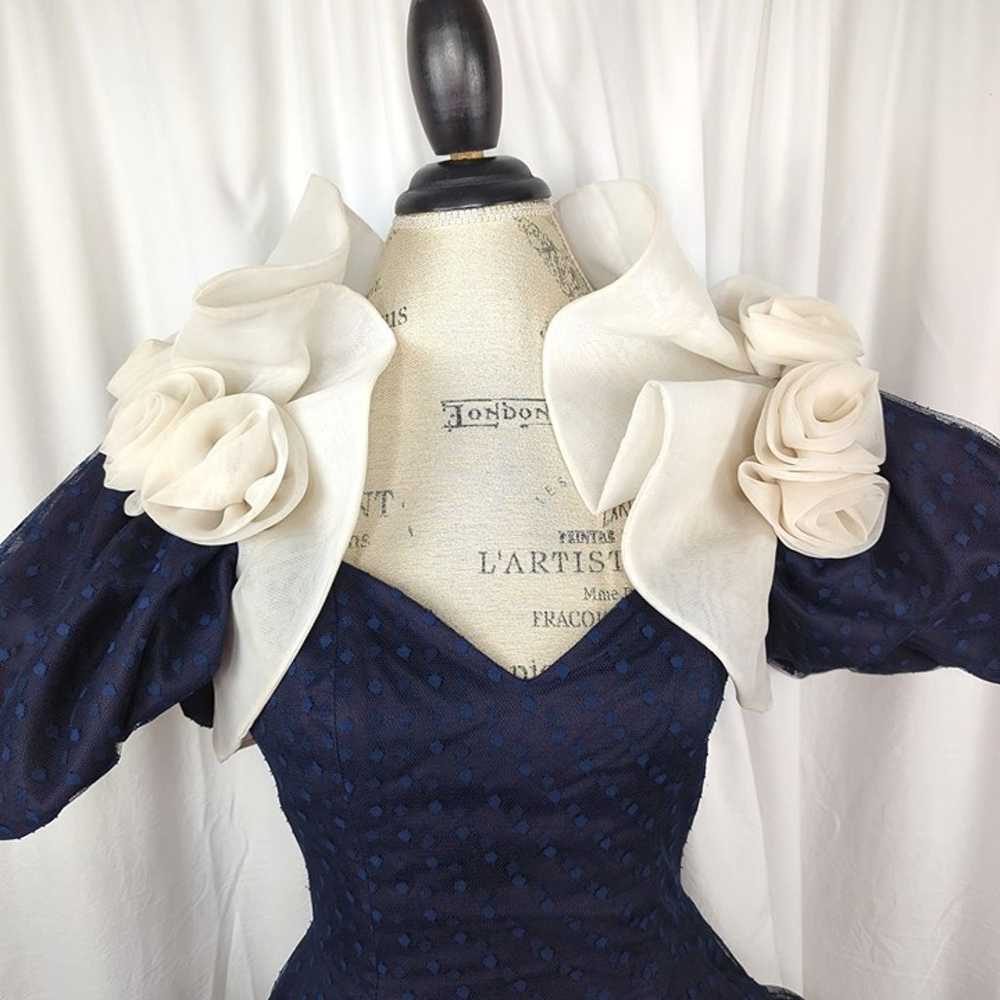 Vintage Womens Blue Dress Small Tulle Formal Avan… - image 2