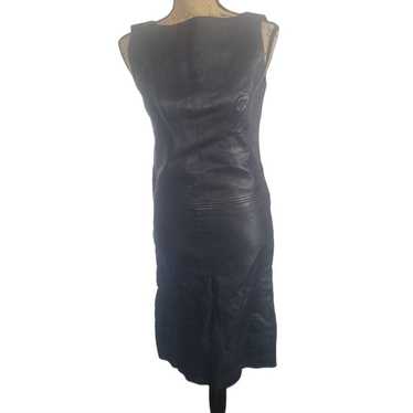 Vintage 1950's Kim Kory Black Leather Dress