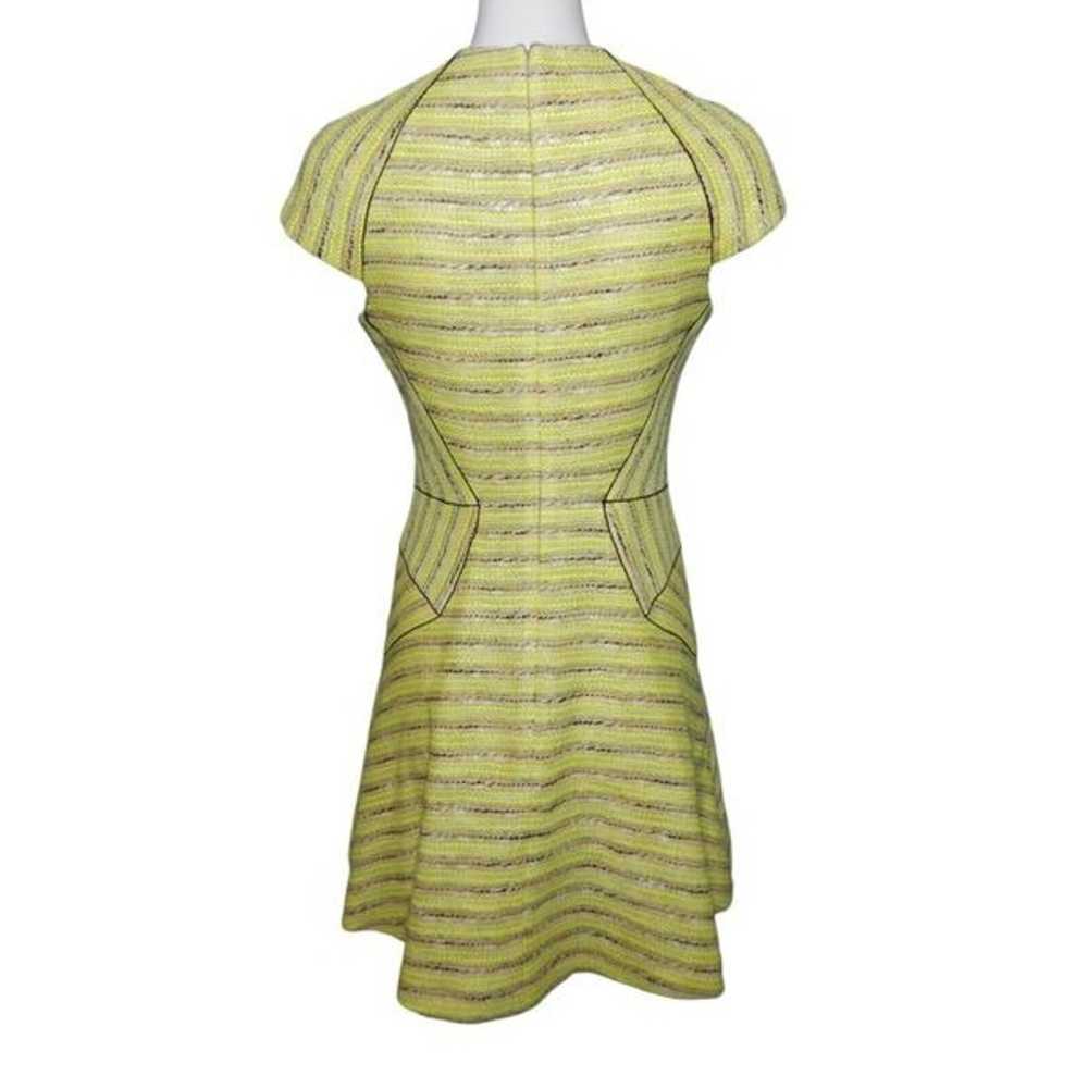 Lela Rose Cotton Blend Tweed Dress Size 8 Yellow … - image 3
