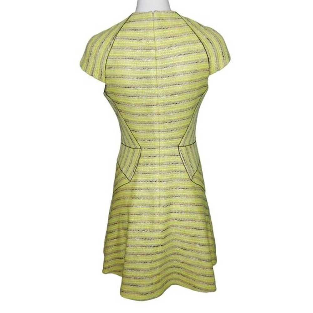 Lela Rose Cotton Blend Tweed Dress Size 8 Yellow … - image 4