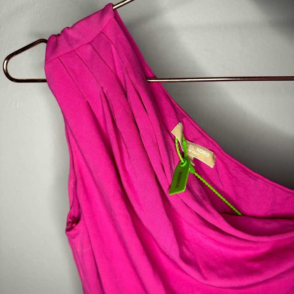Michael Kors Hot Pink Barbiecore Ruched One Shoul… - image 11