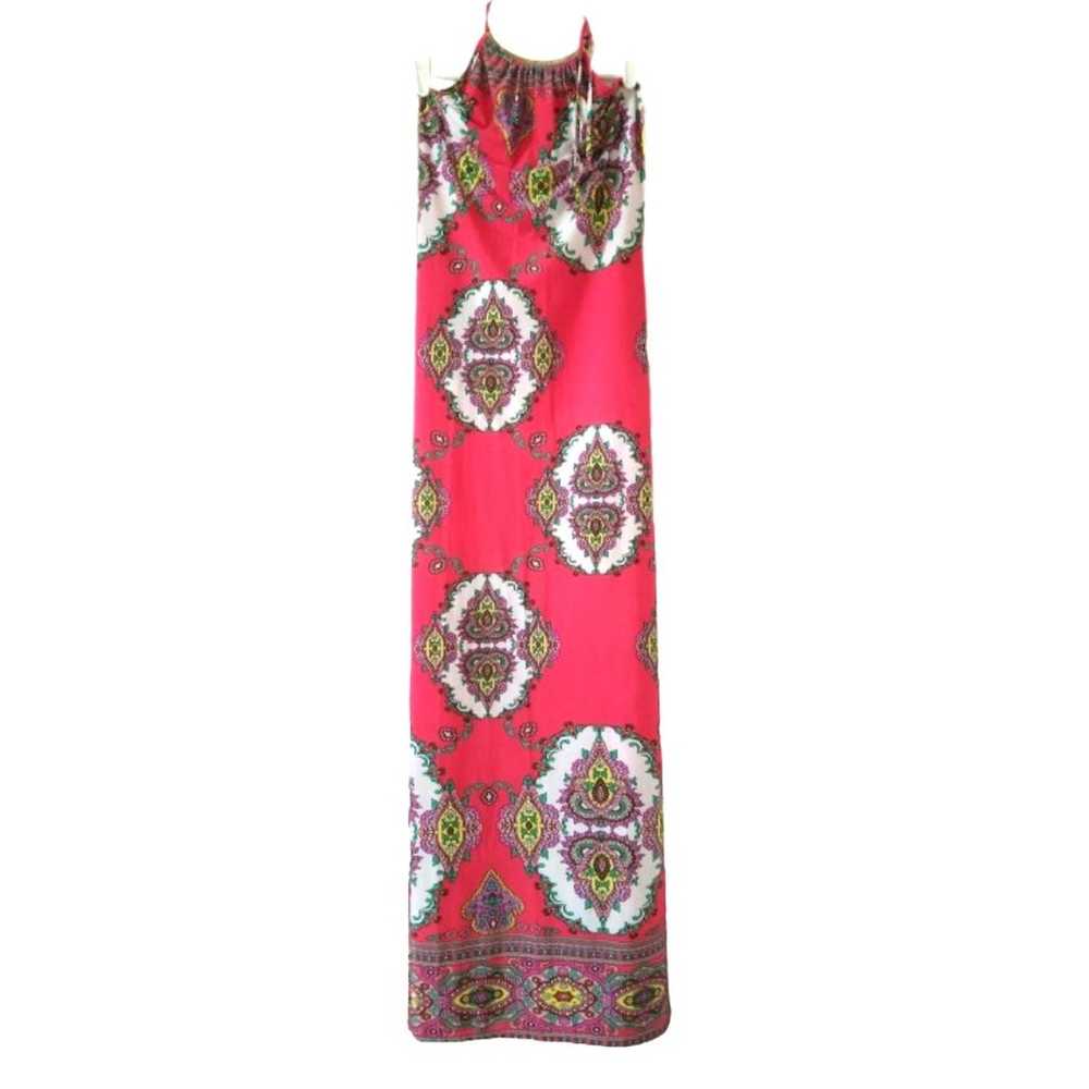 Winwin apparel maxi floral red dress sleeveless M - image 1