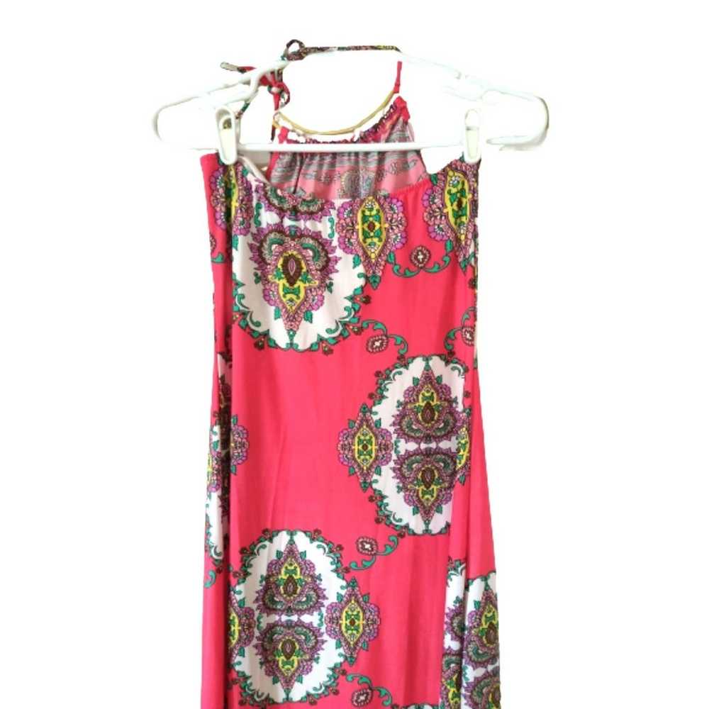 Winwin apparel maxi floral red dress sleeveless M - image 2