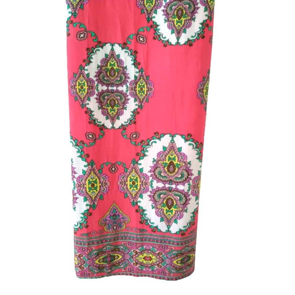 Winwin apparel maxi floral red dress sleeveless M - image 4