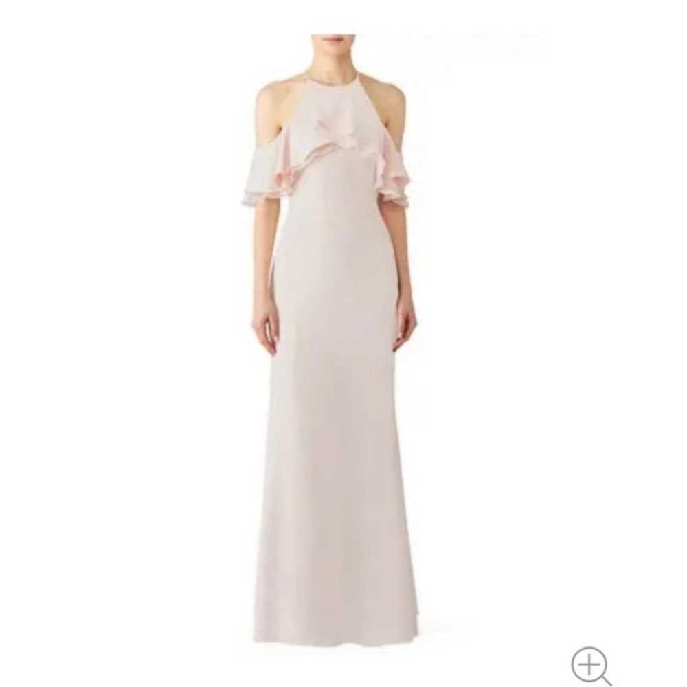 Badgley Mischka Blush Crossover Gown size 4 - image 1