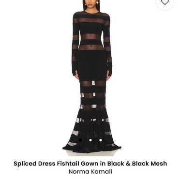 Norma kamali spliced fishtail gown black XL