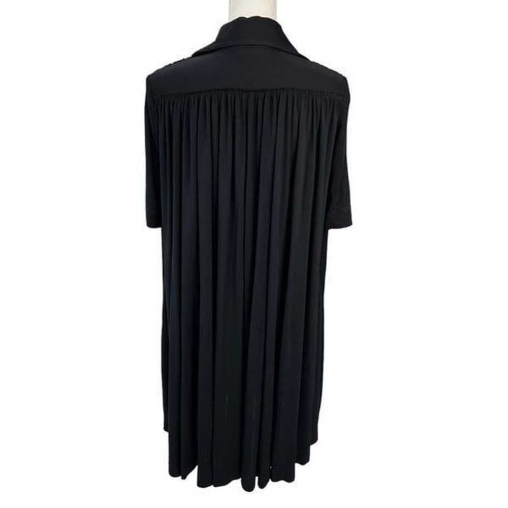 Burberry Jersey Gathered Belted Shirt Dress Black… - image 4