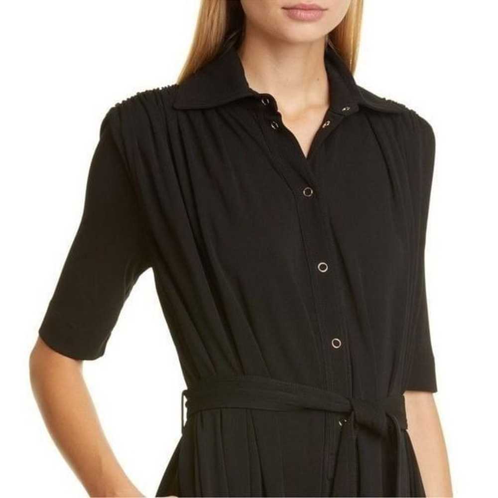 Burberry Jersey Gathered Belted Shirt Dress Black… - image 6