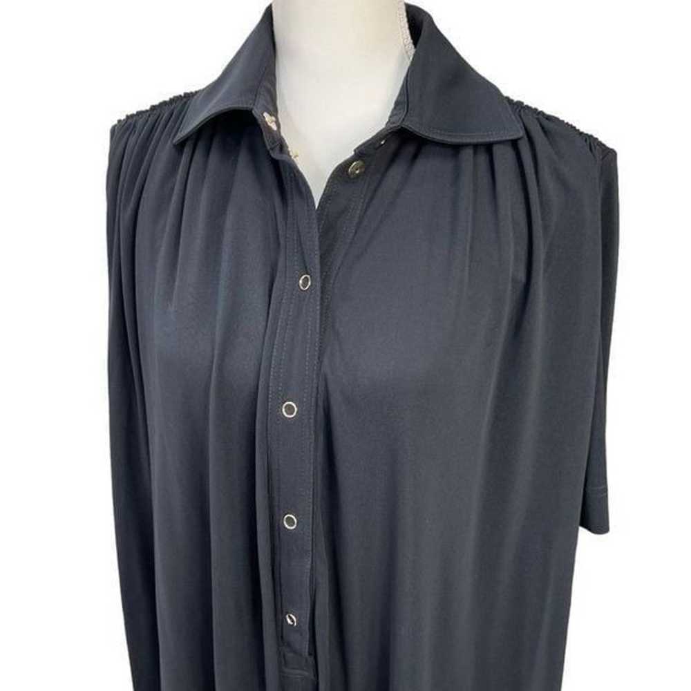Burberry Jersey Gathered Belted Shirt Dress Black… - image 7