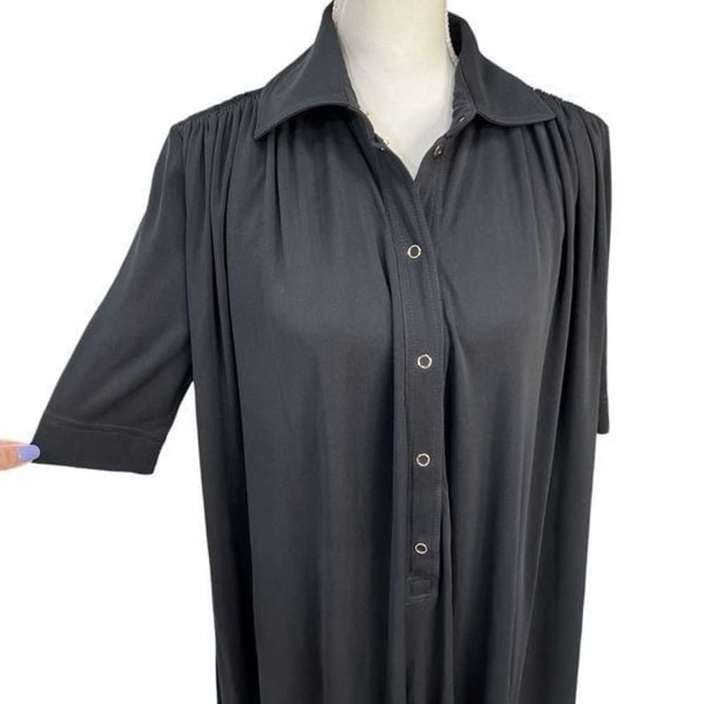 Burberry Jersey Gathered Belted Shirt Dress Black… - image 8