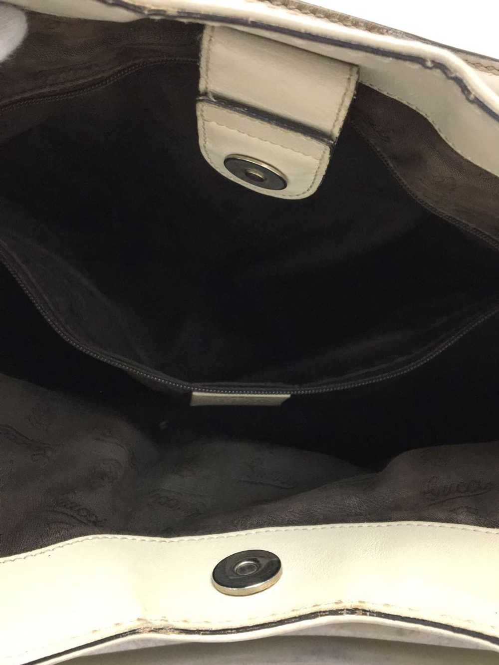 Used Gucci Handbag Soie /Leather/Wht Bag - image 6