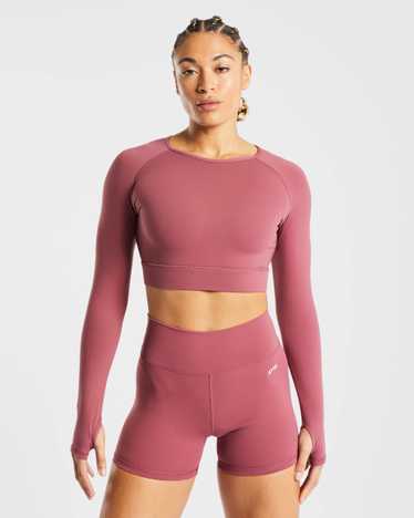 AYBL Core Long Sleeve Crop Top - Brick Red - image 1