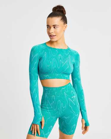 AYBL Velocity Seamless Long Sleeve Crop Top - Turq