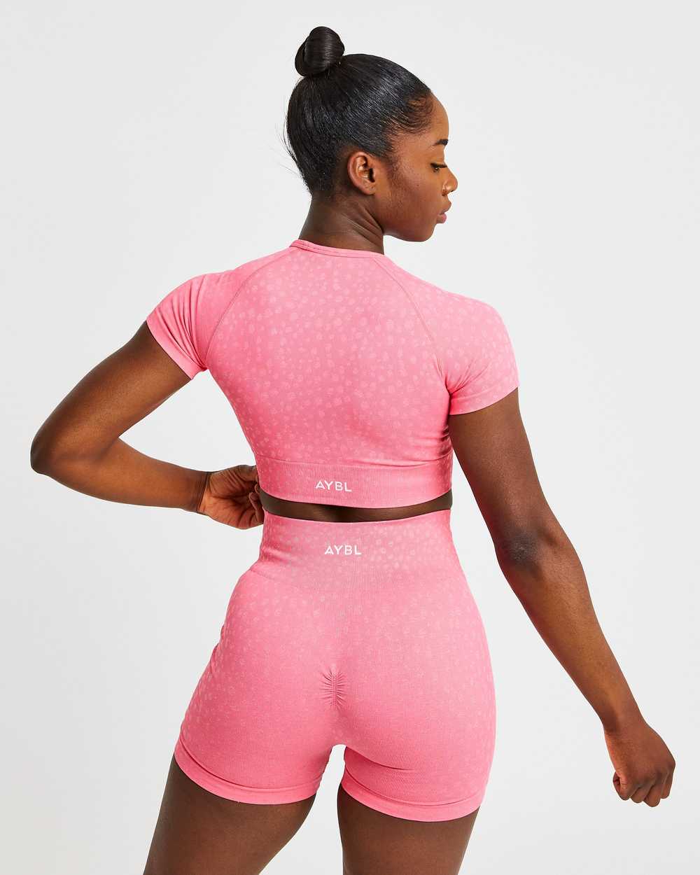 AYBL Evolve Speckle Seamless Crop Top - Coral Pink - image 2