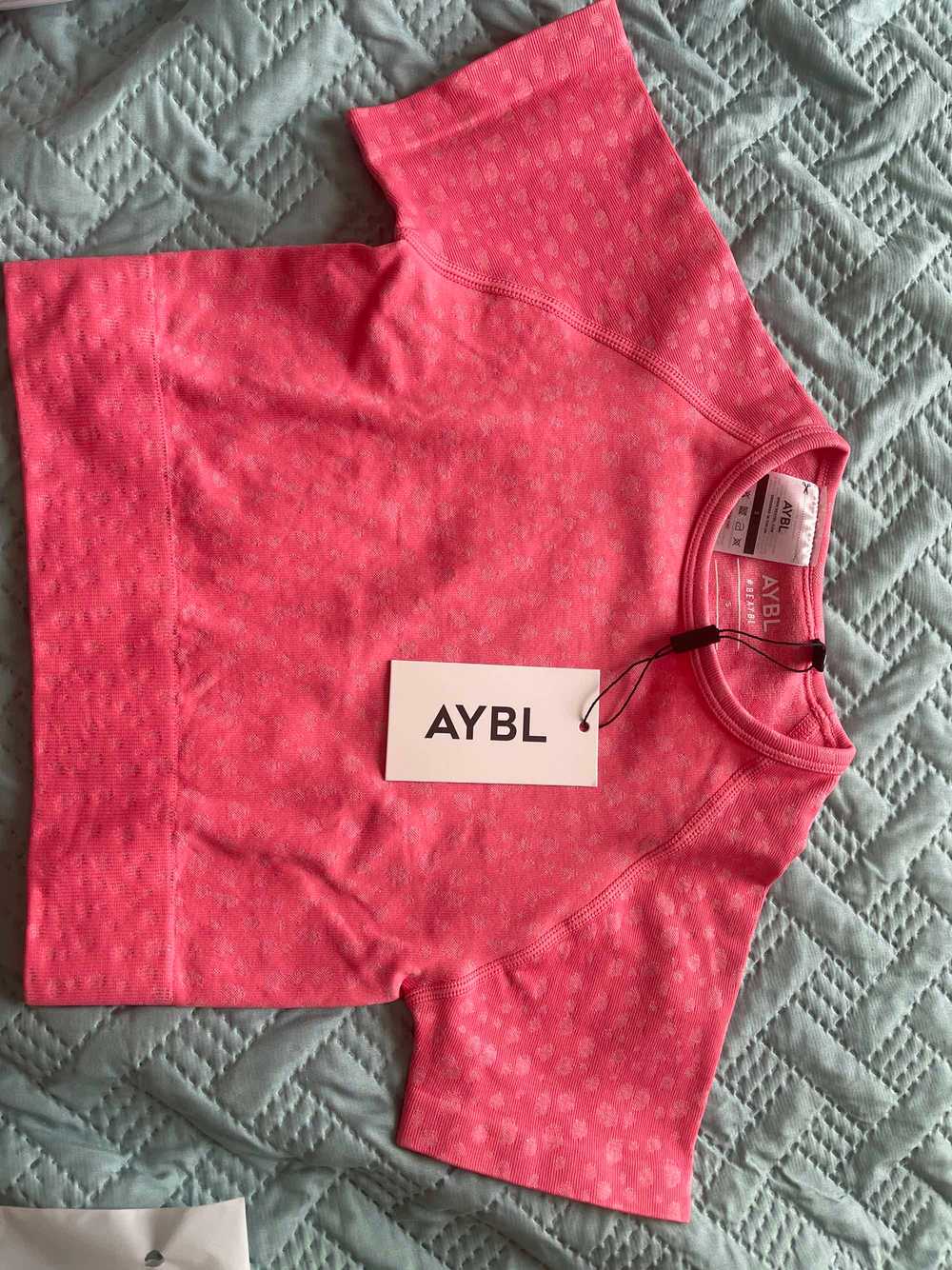 AYBL Evolve Speckle Seamless Crop Top - Coral Pink - image 3