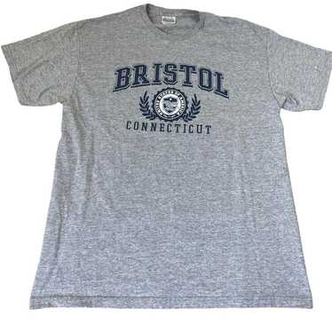 Vintage Bristol Connecticut Gray Graphic Spell Ou… - image 1