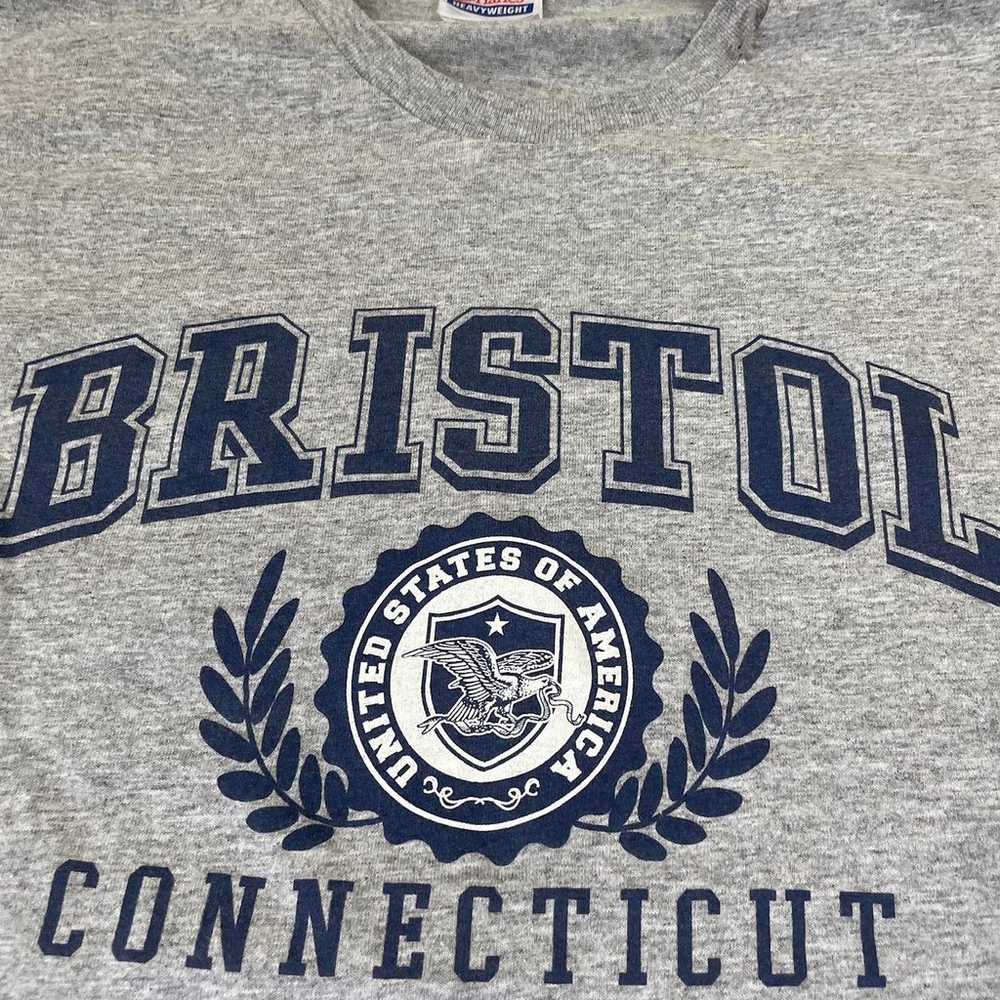 Vintage Bristol Connecticut Gray Graphic Spell Ou… - image 2