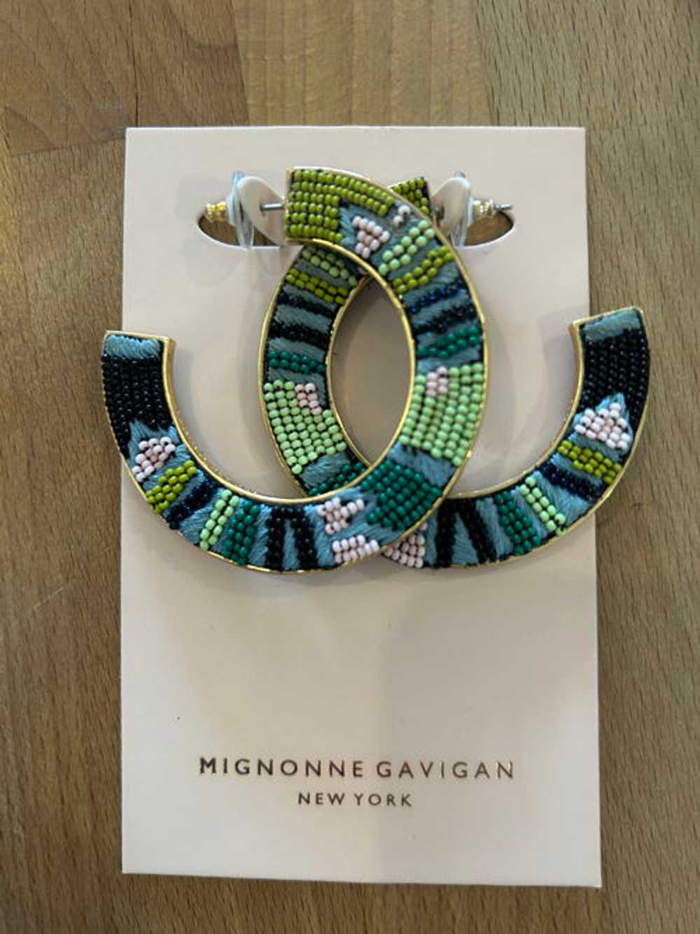 Mignonne Gavigan Beaded Fiona Hoop Earrings Blue/… - image 4