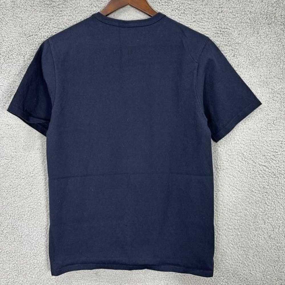 Champion shirt mens medium blue script spellout v… - image 7