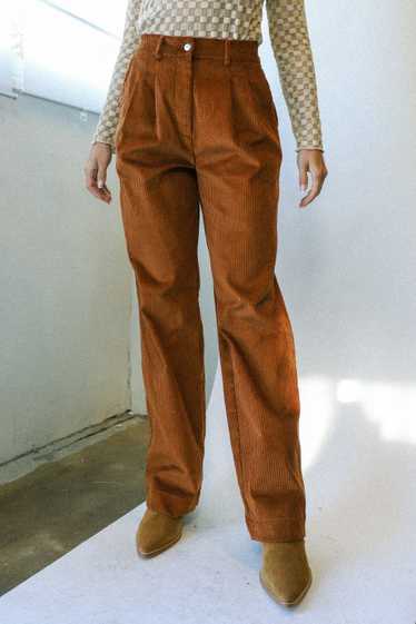 Prism Boutique Donni - Cocoa Cord Pleated Trouser