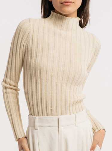 LAUDE Soa Ribbed Turtleneck - Vanilla