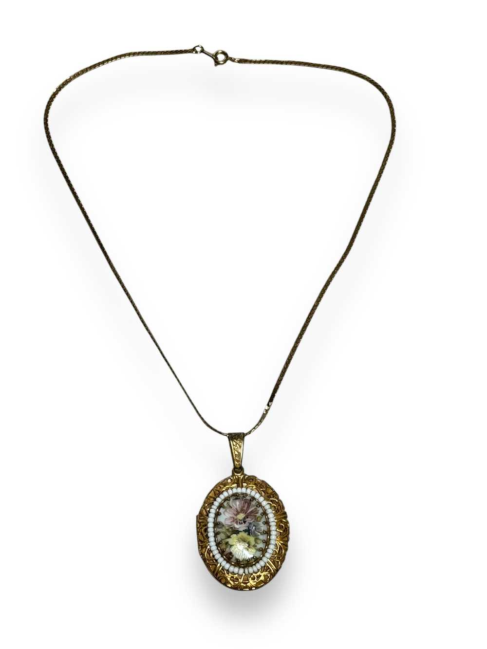 Vintage Mariam Haskell Floral Locket - image 1