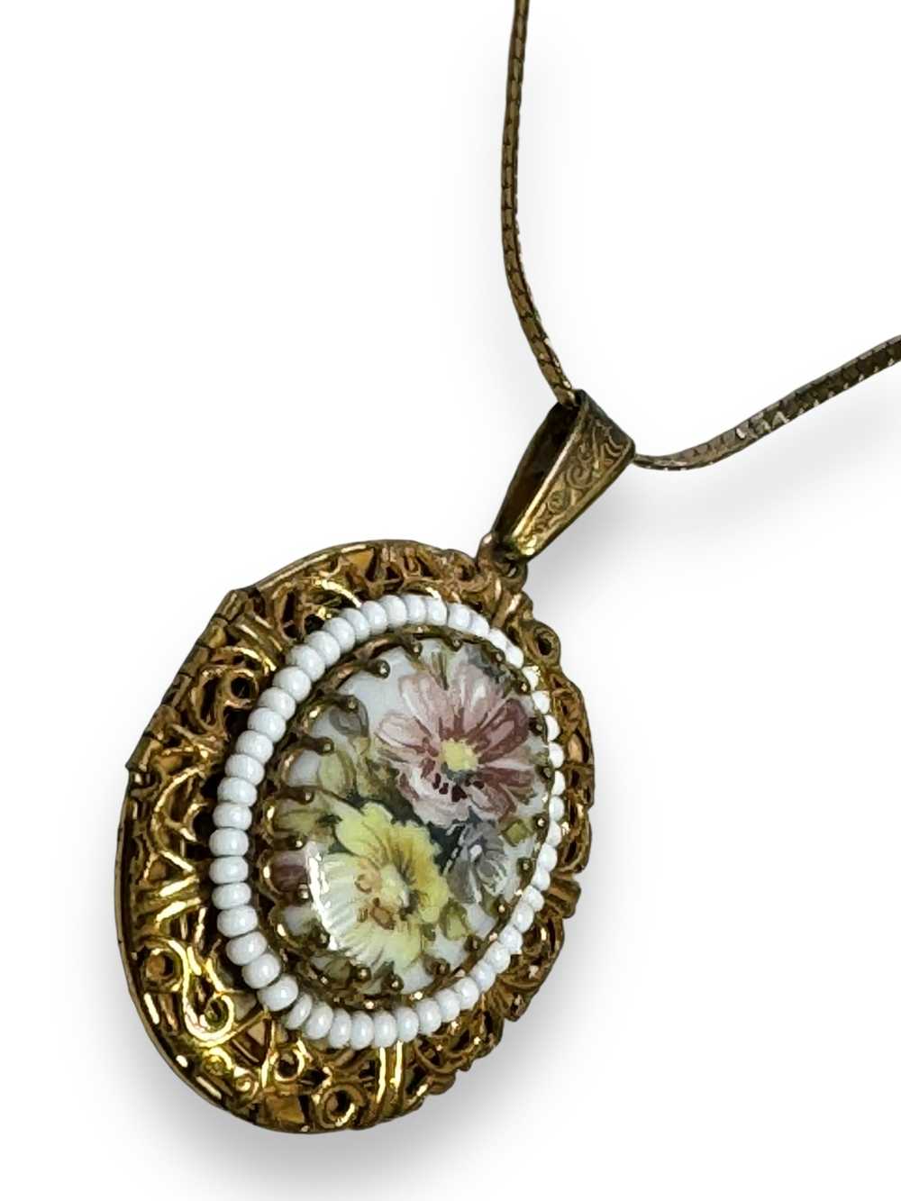 Vintage Mariam Haskell Floral Locket - image 2