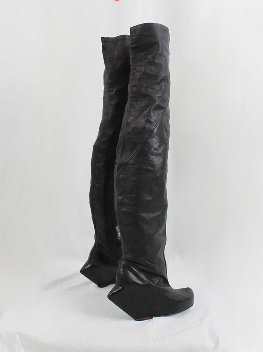 Rick Owens STAG black overknee turbo boots with t… - image 9