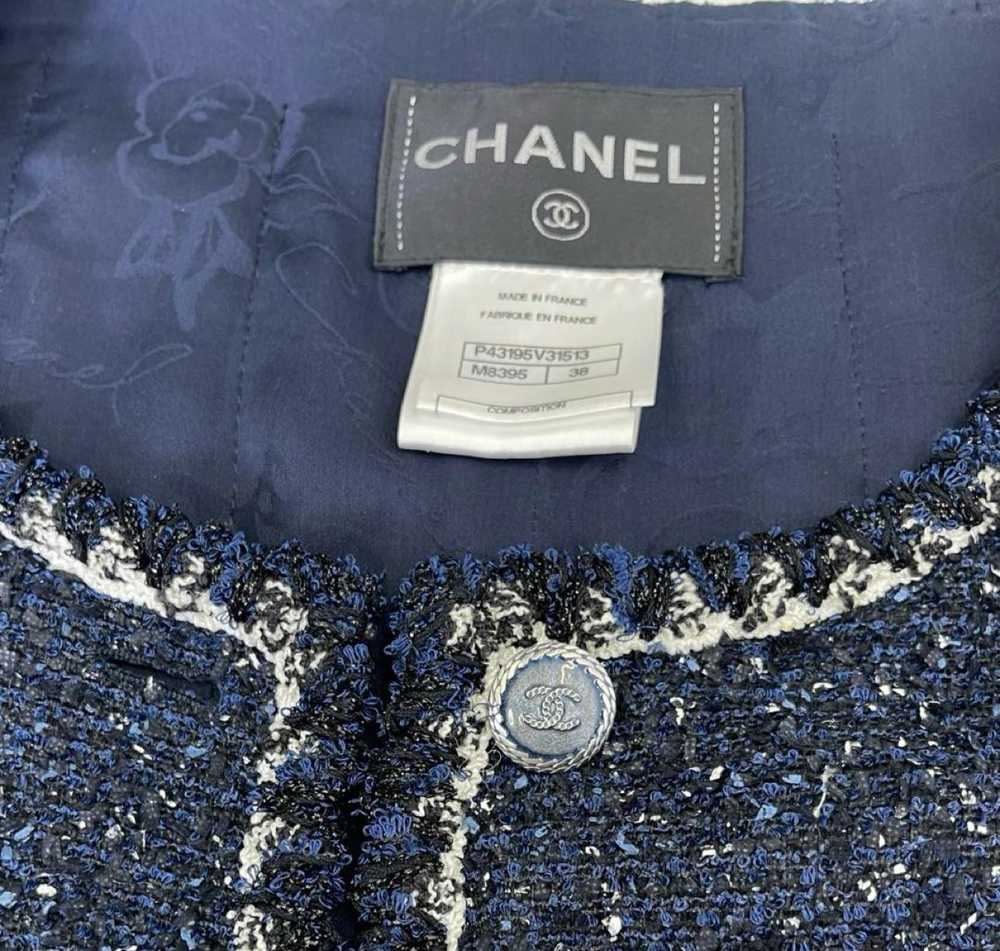 Product Details Chanel Navy Short Sleeve Tweed Ja… - image 7