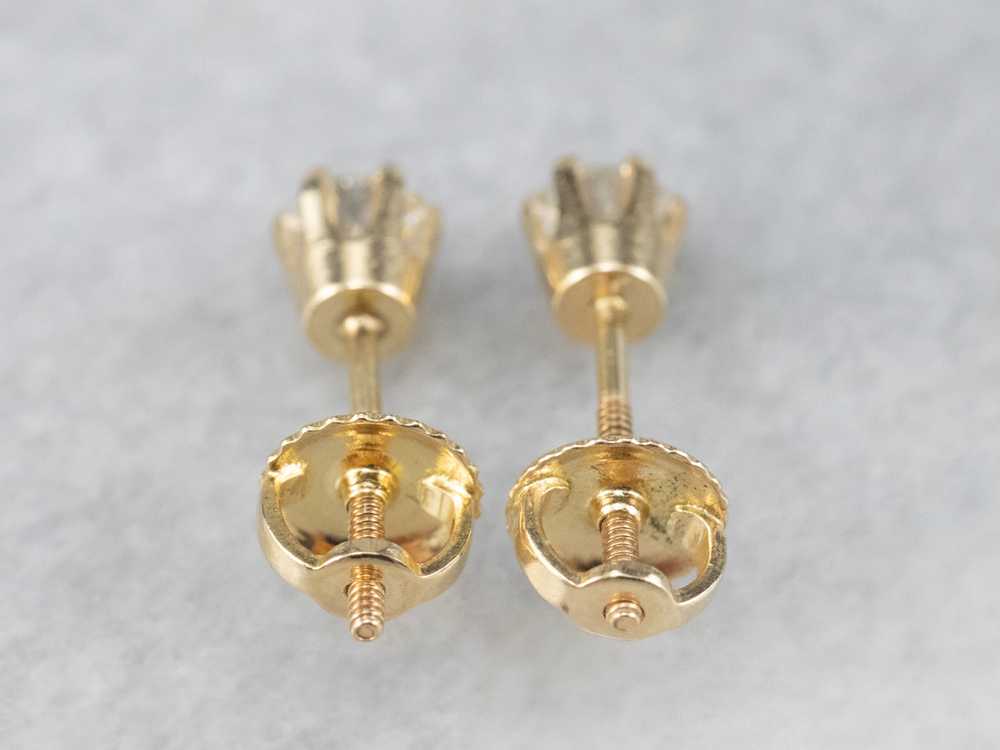 Diamond Gold Stud Earrings - image 5