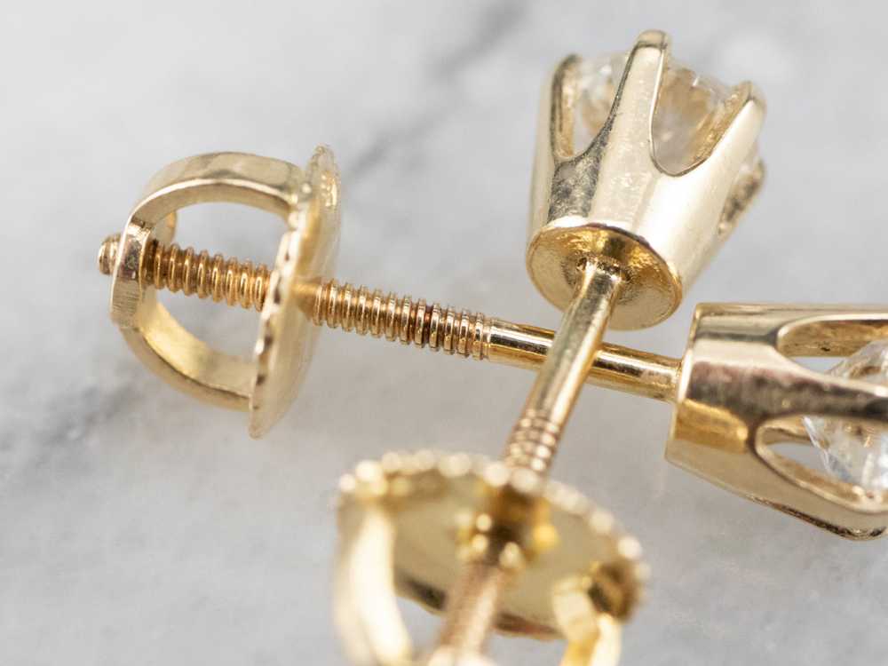 Diamond Gold Stud Earrings - image 7