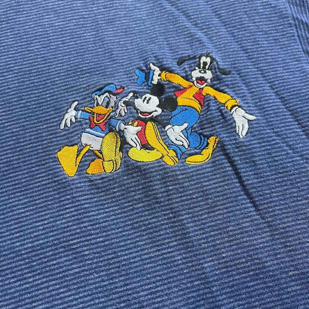 VTG 90's Mickey and Co Striped T Shirt Goofy Mick… - image 2