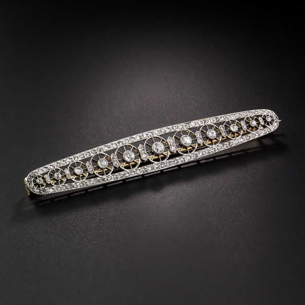 French Belle Époque Diamond Brooch - image 3