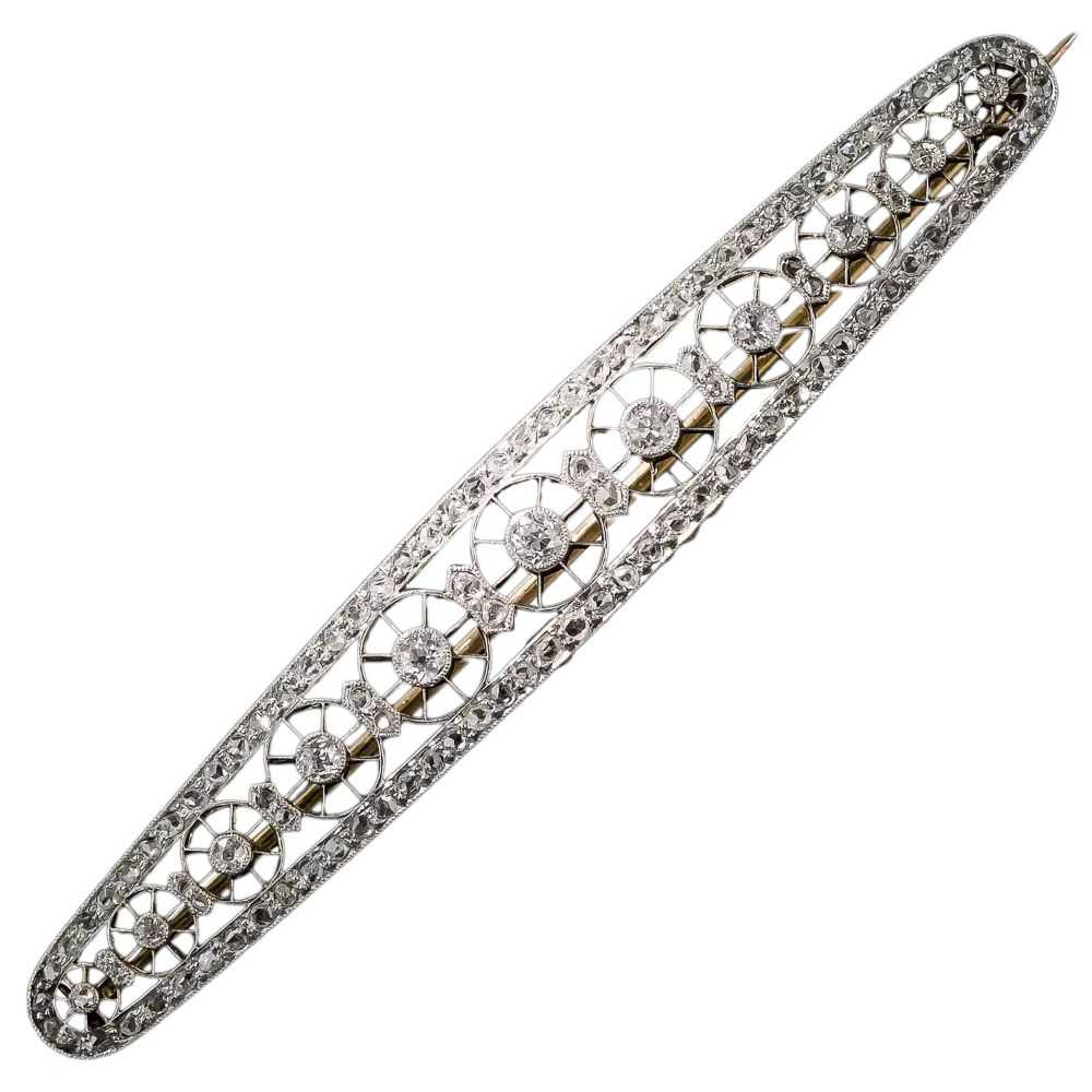 French Belle Époque Diamond Brooch - image 6