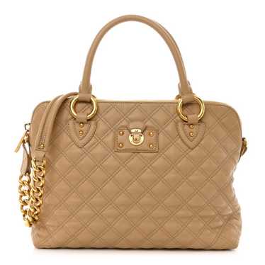 MARC JACOBS Lacquered Goatskin Quilted Karlie Sat… - image 1
