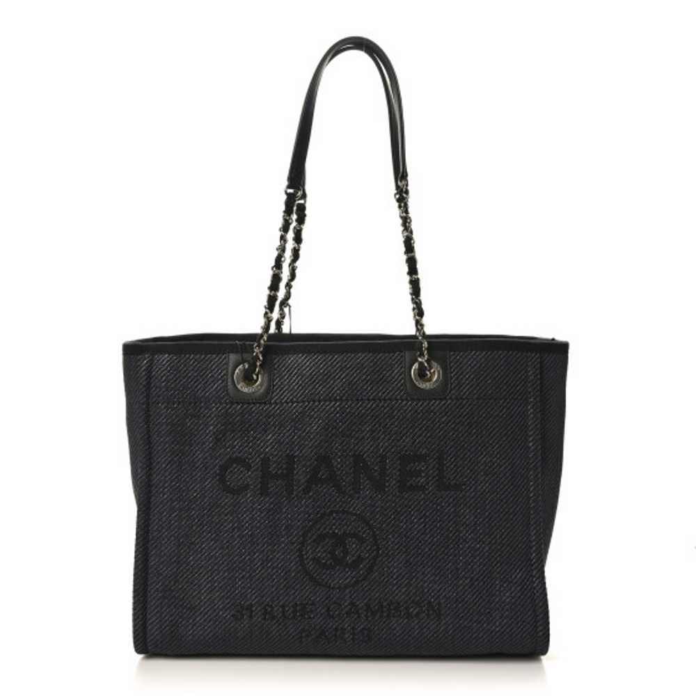 CHANEL Lurex Boucle Small Deauville Tote Black - image 1