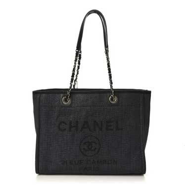CHANEL Lurex Boucle Small Deauville Tote Black - image 1