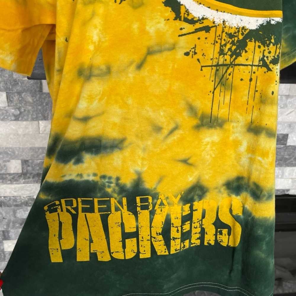 Green Bay Packers All Over Print Tie Dye Logo T-s… - image 2