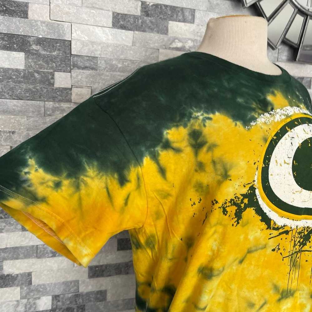 Green Bay Packers All Over Print Tie Dye Logo T-s… - image 3
