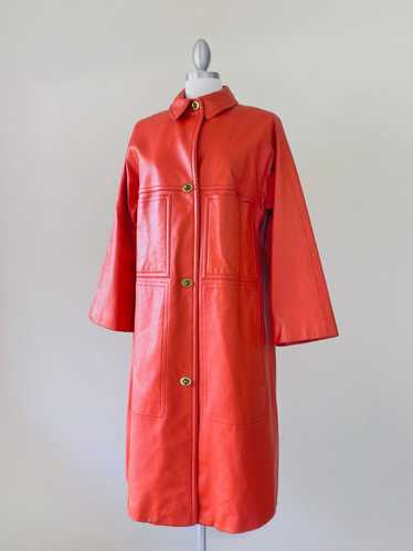 Bonnie Cashin 1960s genuine orange leather coat (M