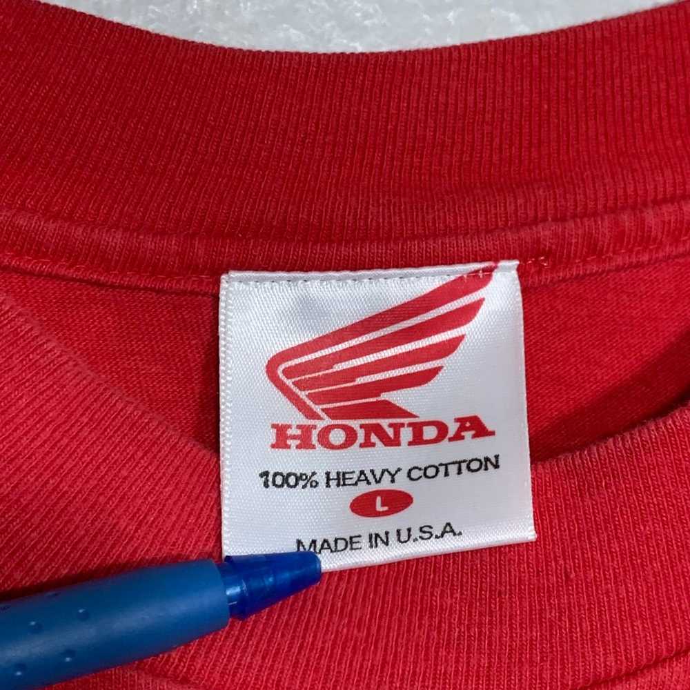 Vintage 90s Honda Wings Racing Red Logo Tee Size … - image 4