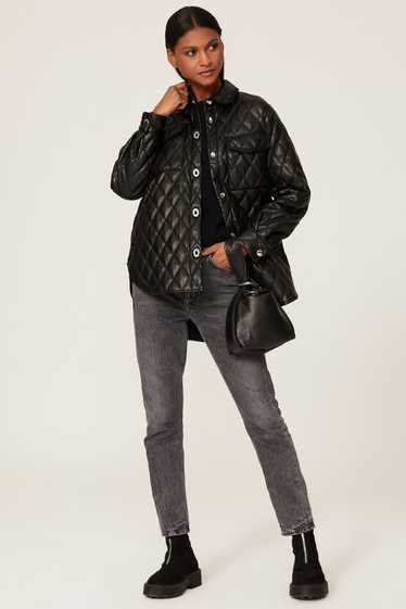 Maje Baneta Quilted Faux Leather Jacket